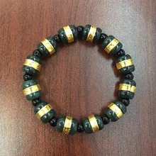 Стихийных бедствий и Аутентичные(Hetian) нефрита, нефрит материал браслет с бриллиантами, черный бисер collocation.1659