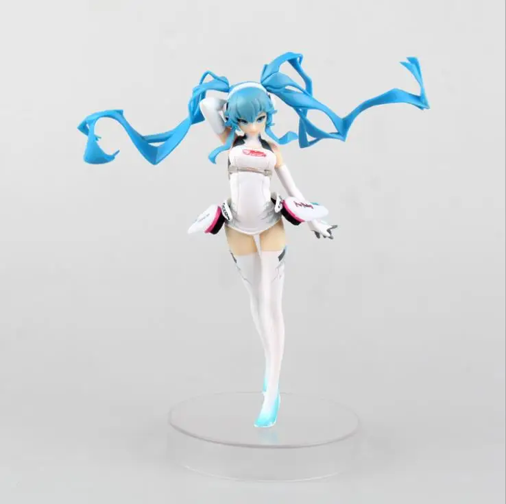 

Anime Hatsune Miku Racing Miku Suits Action Figure PVC Cartoon Coleection Model Toys Decoration With Box 21cm