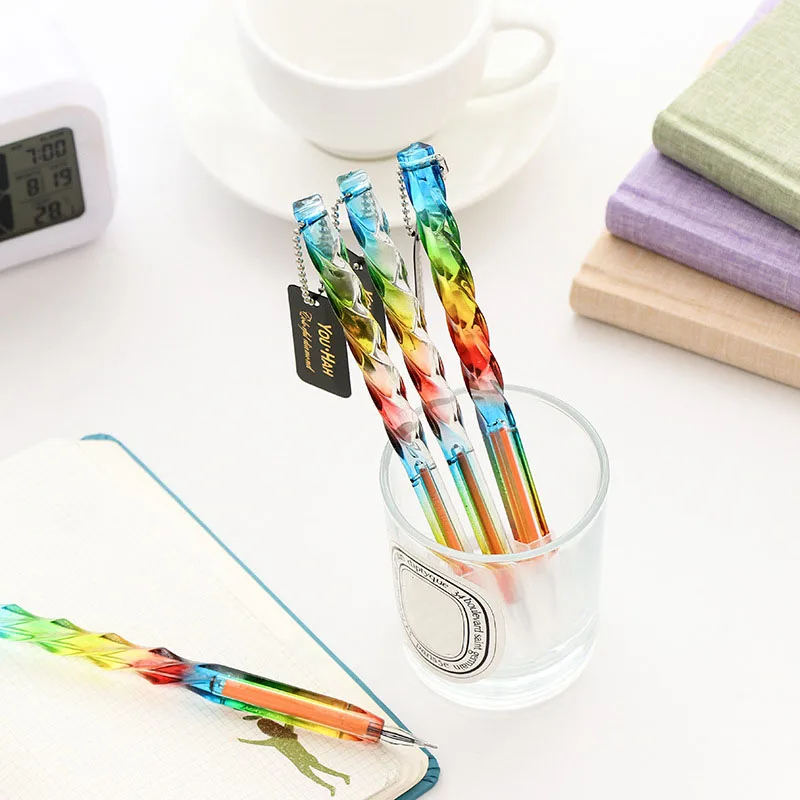 

1pc Beautiful Color Gel Pen Creative 0.5mm Black Ink Pen Kawaii Stationery Students Gift School Office Writing Tool
