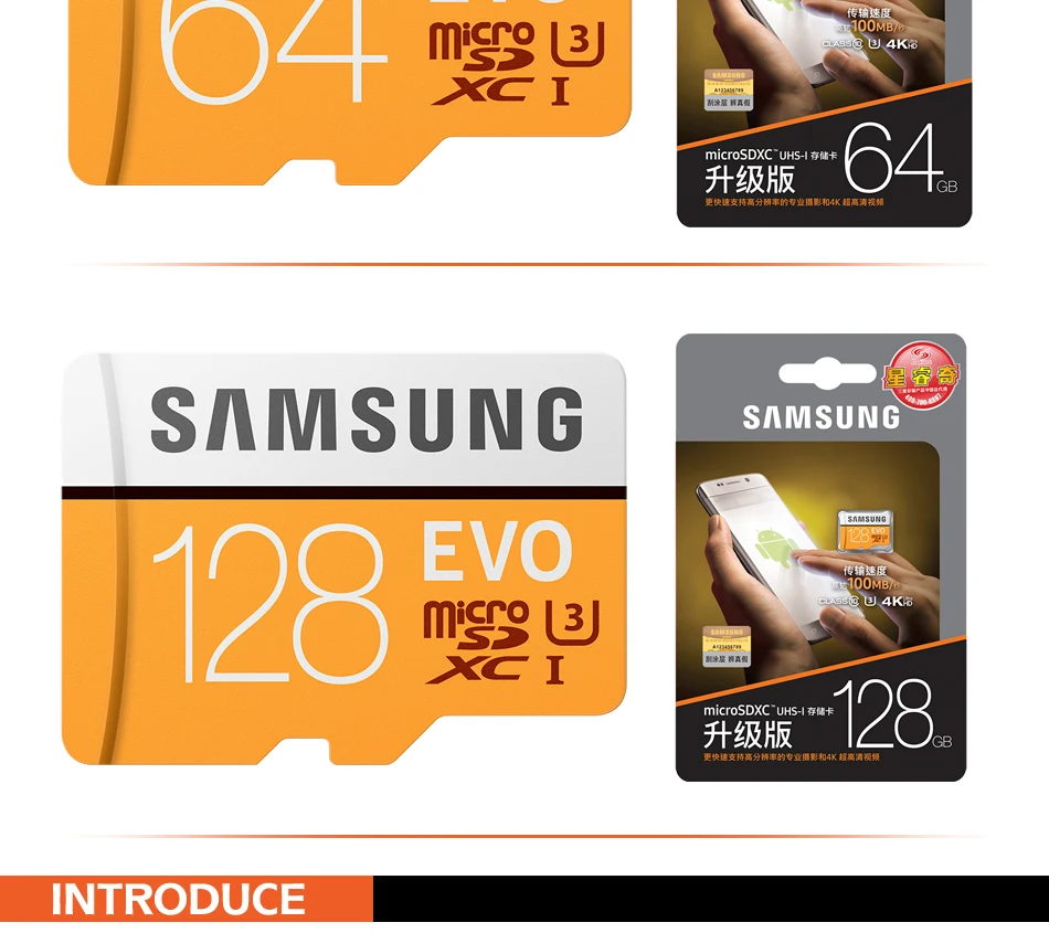 Флеш-накопитель SAMSUNG tarjeta de memoria Micro SD 32G 64G 128g 256 tarjetas MicroSD SDHC SDXC Max 100 МБ/с. EVO 32 GB 64 GB C10 TF