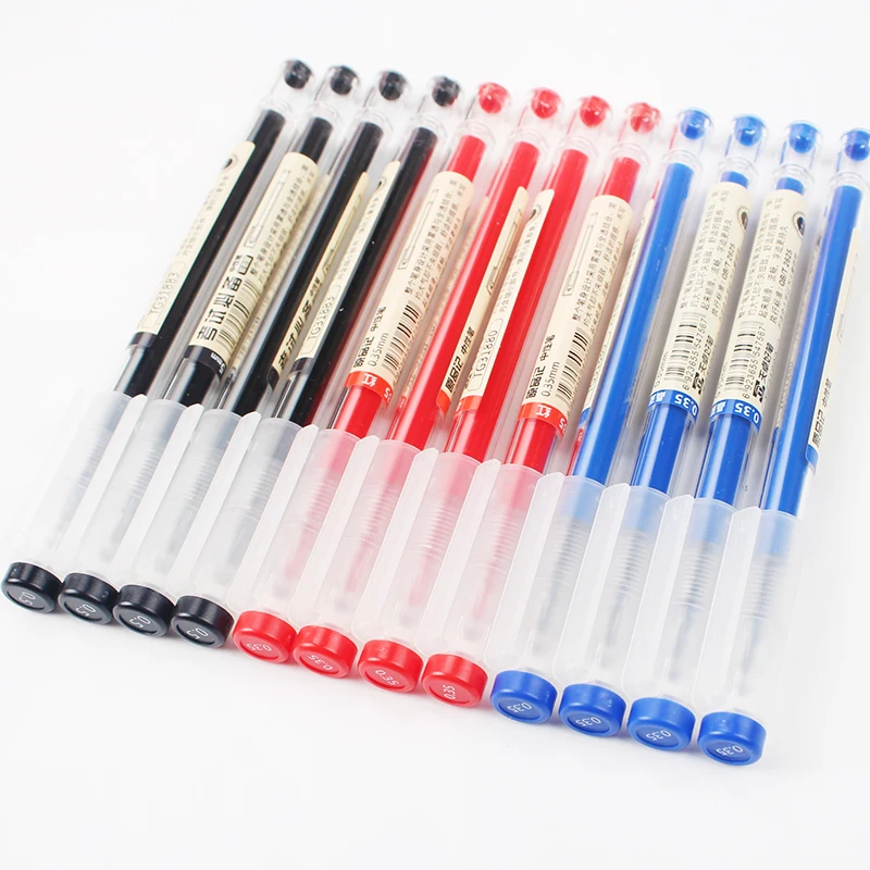 

MUJI Style 12pcs Gel Pen Set 0.35mm Ultra Fine Tip Smooth Black Ink Stylo Kawaii Gel Pens for Writing School Stationary Supplies