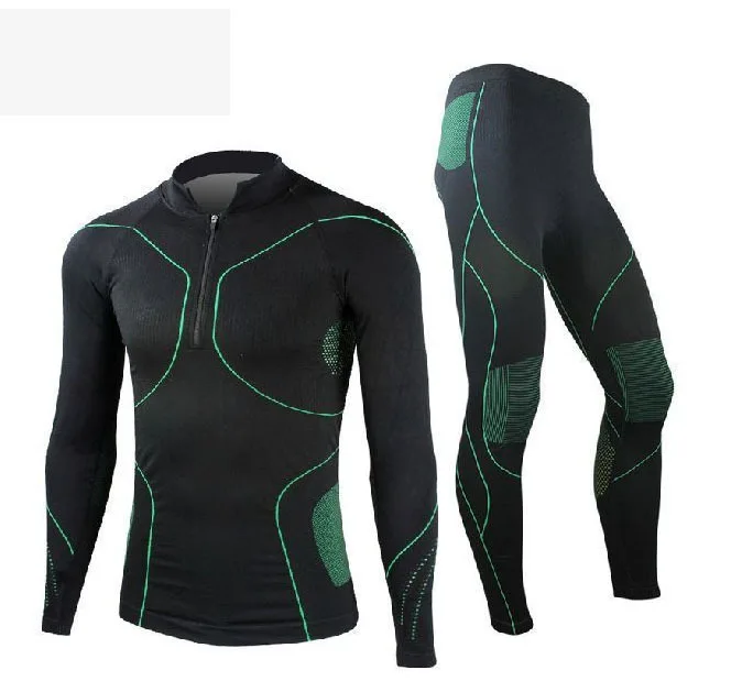 Green Cycling Jersey Men's Long Sleeve Underclothes Outdoor Sports