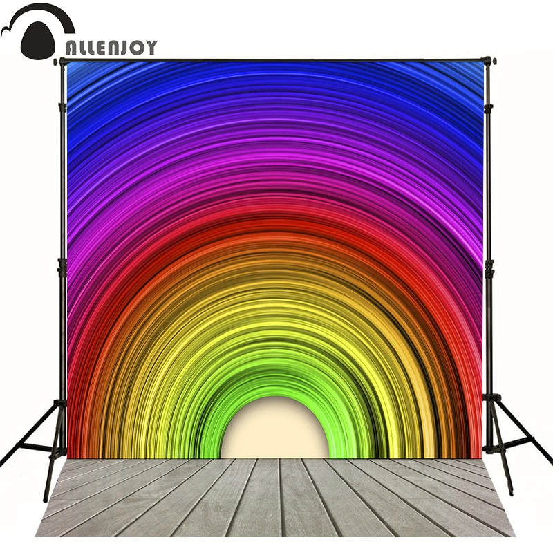 Allenjoy Photography Backdrops Rainbow Color Circle Texture Kids Photo