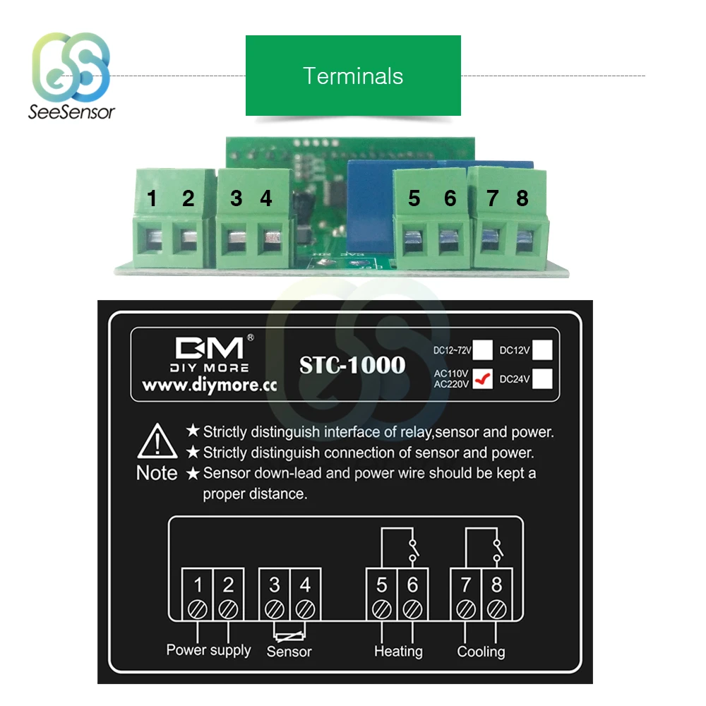 STC-1000 AC 110V 220V светодиодный цифровой регулятор температуры Терморегулятор термостат с нагревателем и охладителем для инкубатора