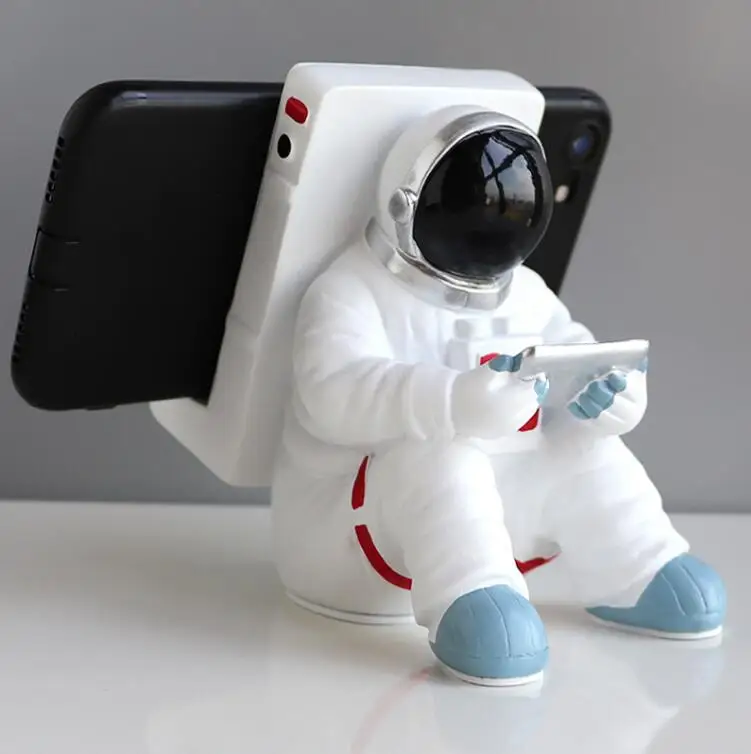 

Astronaut Sculpture Phone Storage Holder Spaceman Model Phone Base Holder Desktop Decoration Phone iPad Display Stand Gift 04273