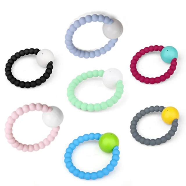 Buy Baby Teether Rattle Ring Perle Silicone Dentition