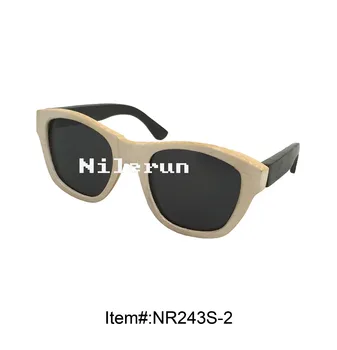 

white black bamboo sunglasses