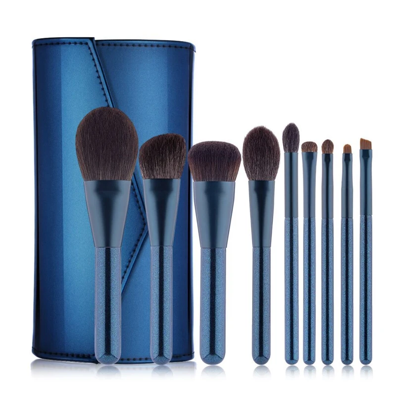 

9Pcs High Quality Blending Brush Pennelli Trucco Makeup Brushes Set Foundation Brush Make Up Brushes With PU Leather Case