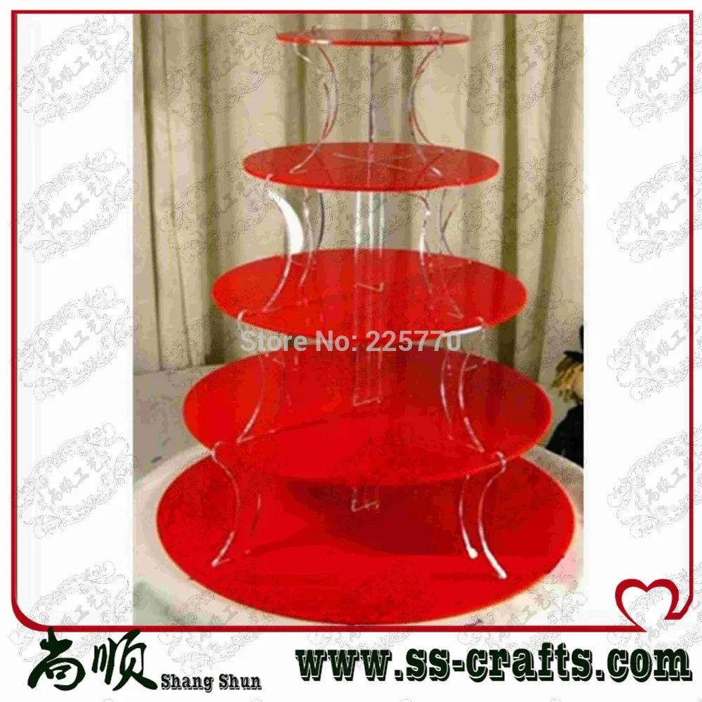 

5 tier red acrylic cupcake stand Red acrylic cupcake stand