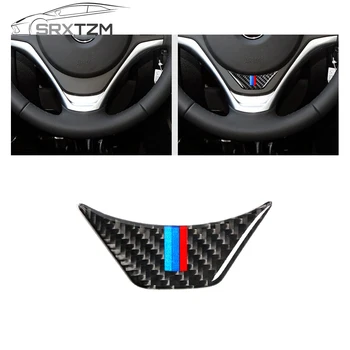 

SRXTZM Carbon Fiber Steering Wheel Sticker M stripe Emblem 3D Car Sticker For Bmw E84 X1 2011-2015 Car Styling Accessories 1pcs