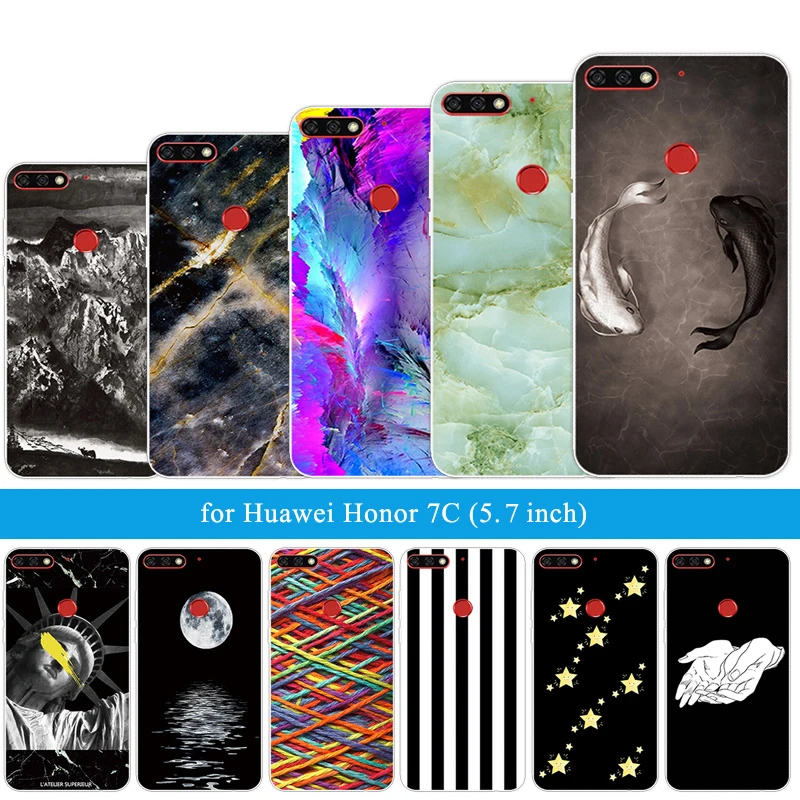 Для Huawei Honor 7C Aum-L41 Ультратонкий чехол для телефона прозрачный край мягкий TPU 5 7