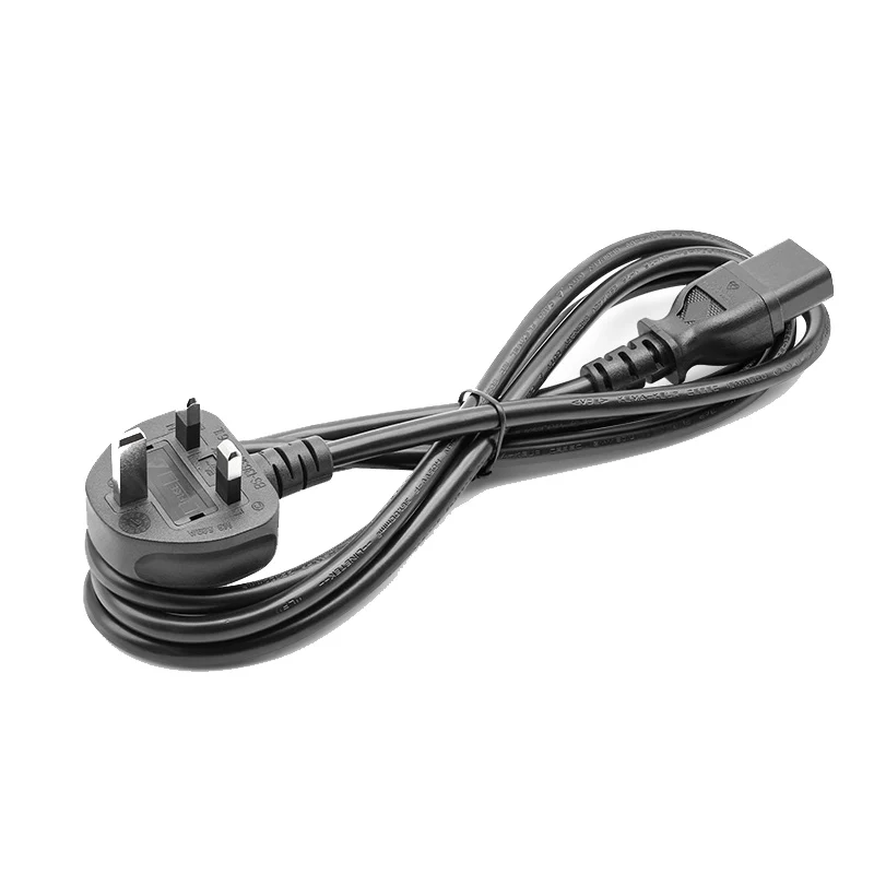 

250V 13A BS certification With Fuse UK/Plug 2M/3M Black 3-Prong AC Power Supply Cable Adapter Cord AC Power Cord Cable