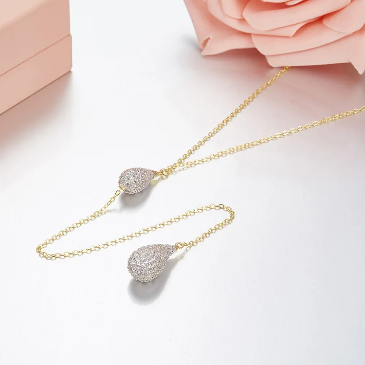 

Full of AAAA Cubic Zircon waterdrop Charm Pendant Necklace For women Brand 925 sterling silver colgantes pingentes Necklace