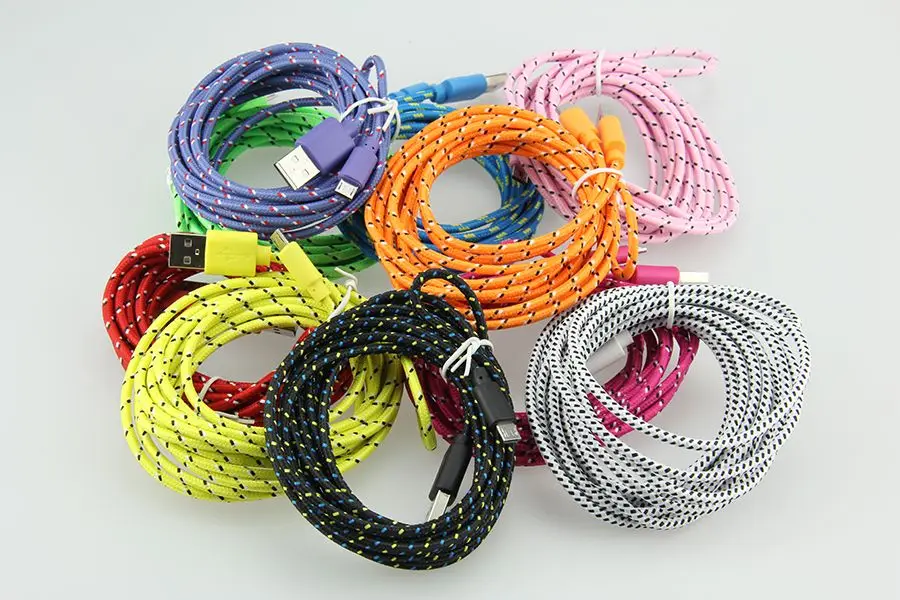

Micro USB Cable 1m 2m 3m Fast Charging Nylon usb Sync Data Mobile Phone Android Adapter Charger cable for Samsung 1000pcs