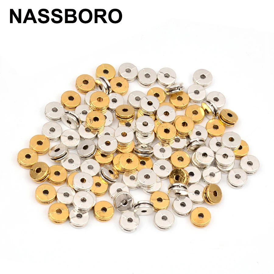 

6mm Metal Spacer Beads Silver Gold Tibetan Beads Fit DIY Charm Bracelet Necklace Jewelry Making Accessories Wholesale Craft