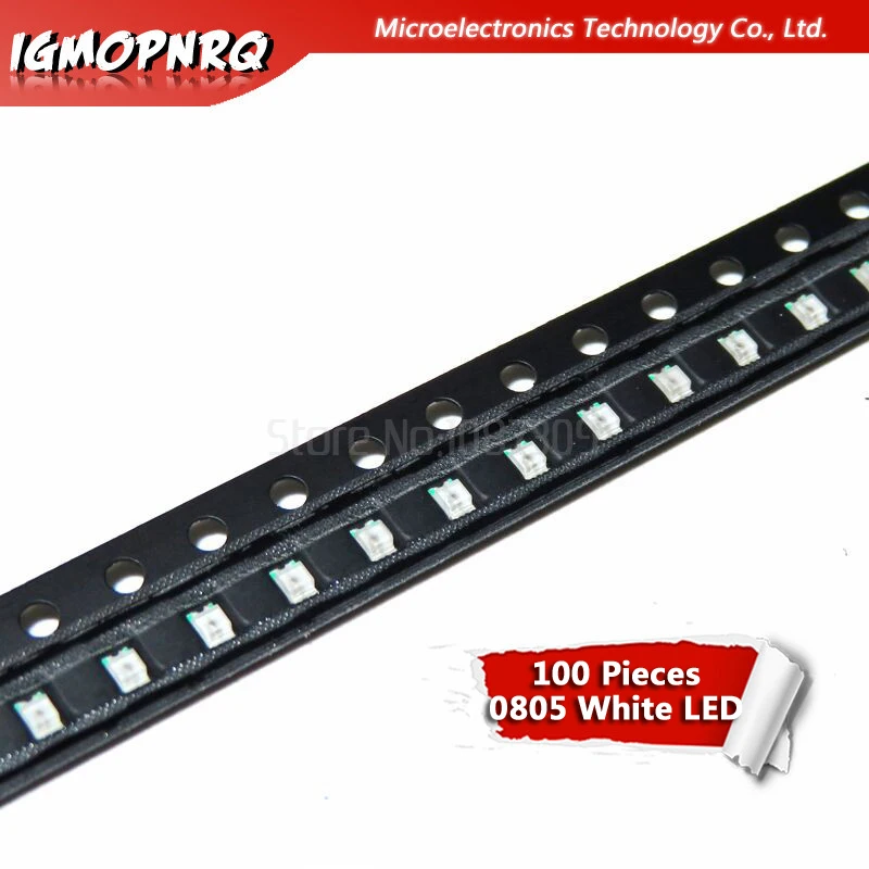 100pcs White 0805 SMD LED diodes light | Электронные компоненты и принадлежности