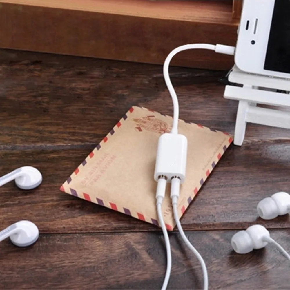 

3.5 mm Jack 1 Male To 2 Female Audio Headphone Headset Earphone Splitter Cable Compact Flexible Portable Wholesale