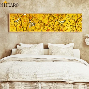 

New Chinese Style Rich Tree Bird Bedroom Headboard Decoration Posters and Prints Canvas Painting Wall Pictures Art Home Decor