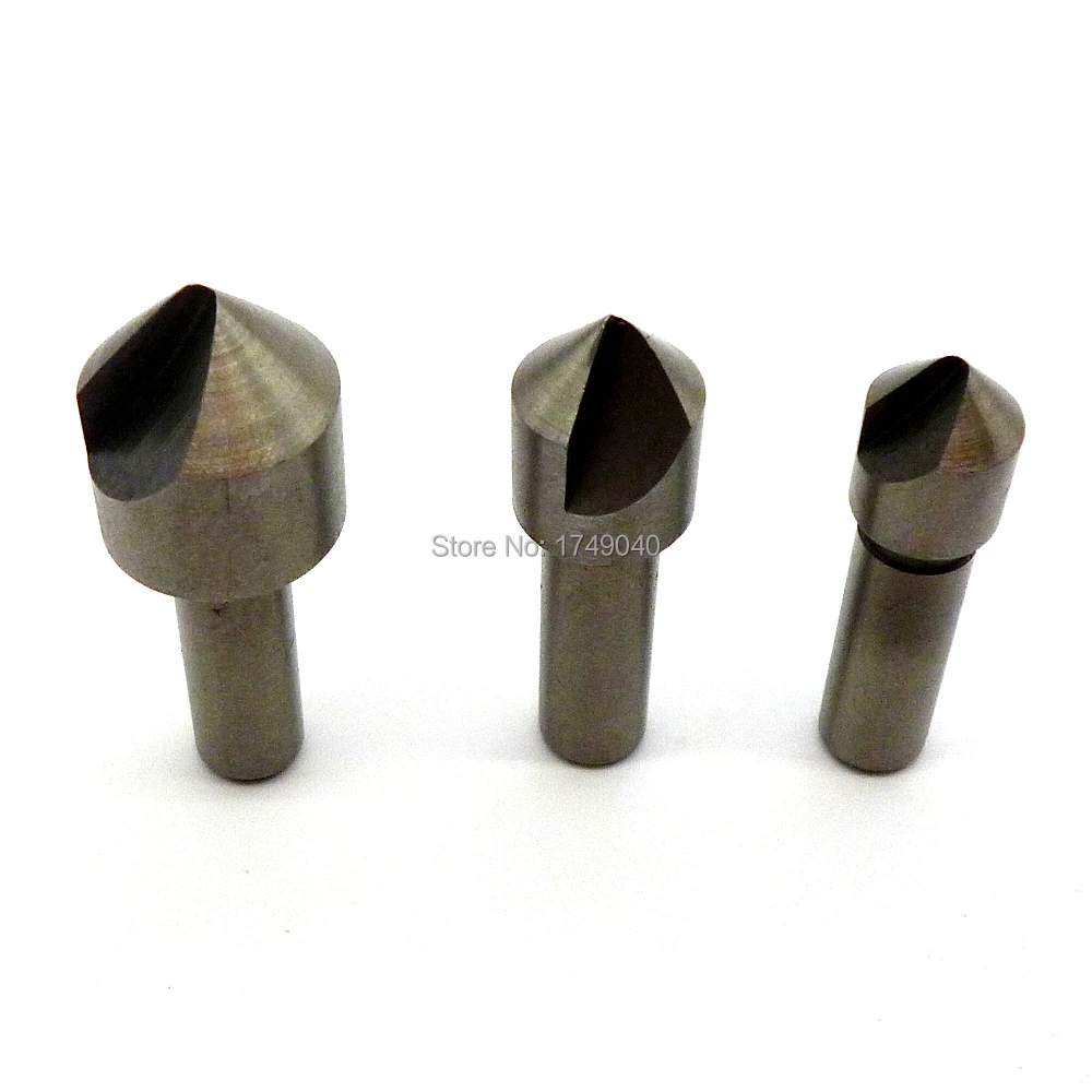 3PC HSS Countersink Single Flue Bit Set 90 Degree Press Countersinks