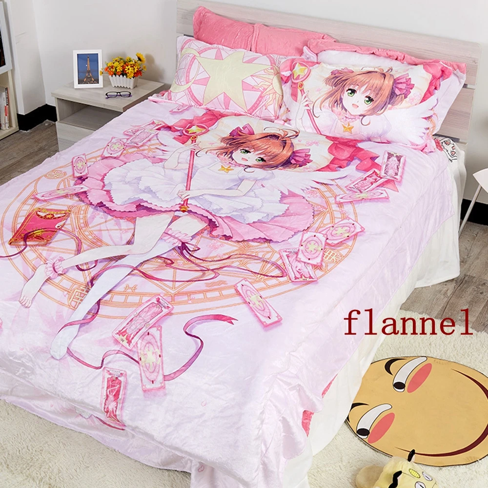 Аниме JK Cardcaptor Sakura кимоно Сакура косплей Утешитель набор кровать плоский лист одеяло Чехол Наволочка розовые милые постельные принадлежности наборы