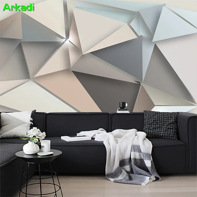Custom Photo Wallpaper 3D Modern TV Background Living Room Bedroom Abstract Art Wall Mural Geometric Triangle Sofa Wallcovering Custom Photo Wallpaper 3D Modern TV Background Living Room Bedroom Abstract Art Wall Mural Geometric Triangle Sofa Wallcovering