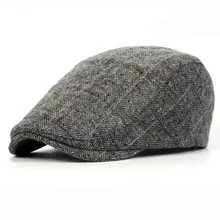 Модная осенне-зимняя мужская кепка, береты, винтажный стиль джентльмена, Шерстяная кепка для мальчиков, уличная Мужская классическая полосатая Кепка, мужская шапка