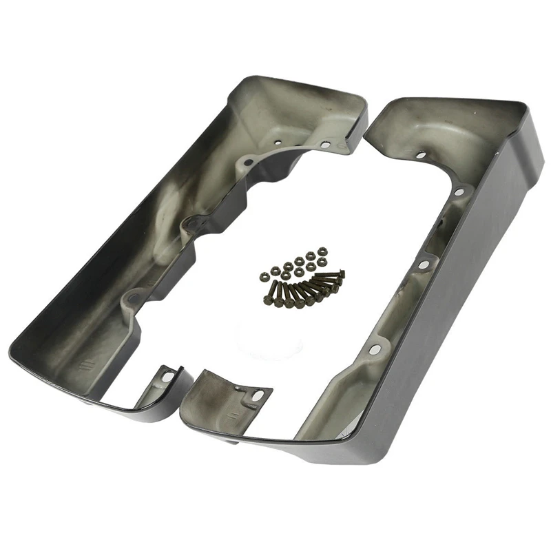 Black 4" Hard Stretched Saddle Bag Extensions For Harley Touring Road