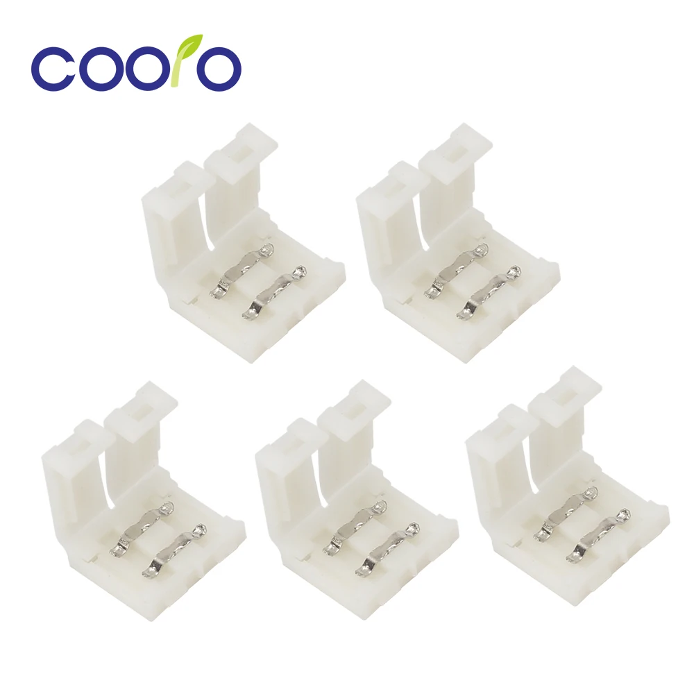 

5pcs/lot,10mm 2pin LED strip connector for 5050,5630,5730 single color strip, free solder connector,Free shipping