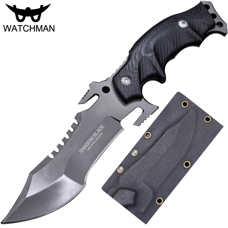 

Watchman Knife Fixed Blade High Quality Tactical Micarta knives with Kydex Hunting Survival EDC Tool Collection MH196