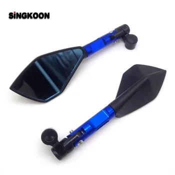 

CNC Aluminum Motorcycle Rearview Mirrors Blue Glass Motorcycle Side Mirror FOR ltz 400 hayabusa gsx1300r ktm rc8 honda sh 125