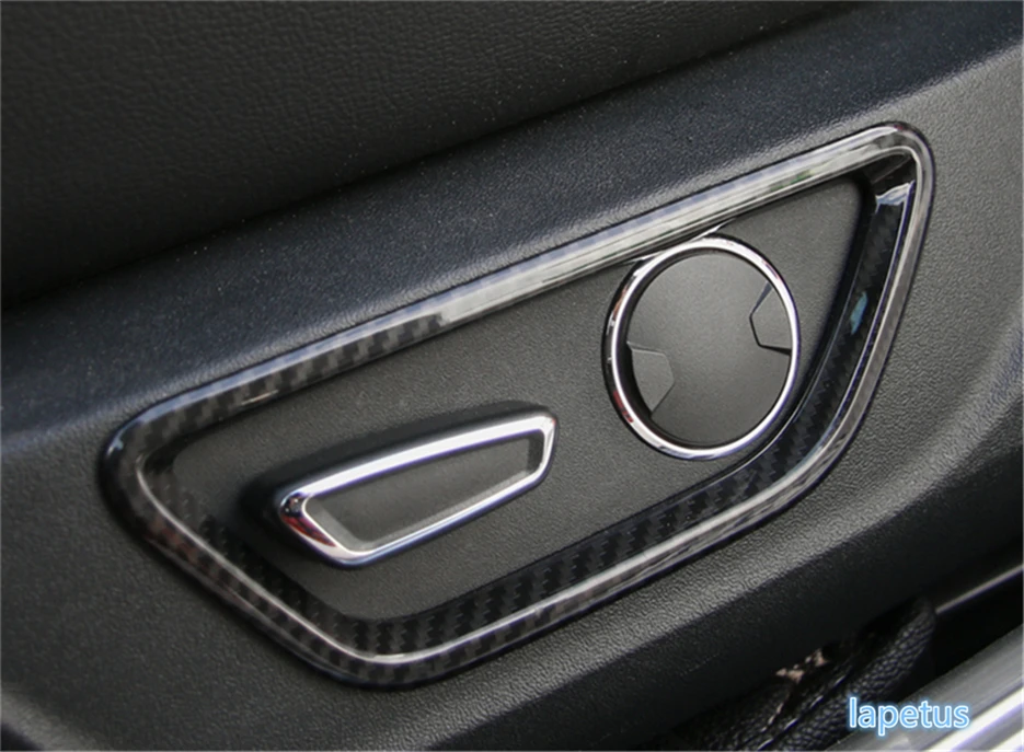 

Lapetus Seat Backrest Adjust Bottom Decoration Cover Trim Carbon Fiber Style Fit For Ford Mustang 2015 2016 2017 2018 2019 ABS