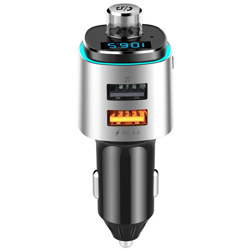 

QC3.0 Fast charger Wireless Bluetooth FM Transmitter Modulator Car Radio Adapter MP3 Player Dual USB With Ambient Light