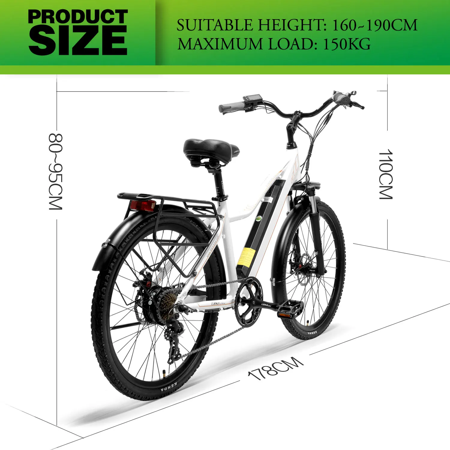Clearance LANKELEISI Pard3.0 Electric Bike 36V 10.4AH Lithium Battery 400W High-speed Motor Hydraulic Disc Brake Endurance 4