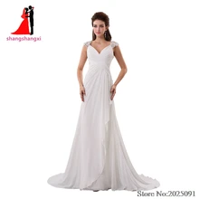 2017 New White Beach Wedding Dresses 2017 Chiffon Plus Size Bridal Gown Off-Shoulder Backless Appliques Long Prom Gown