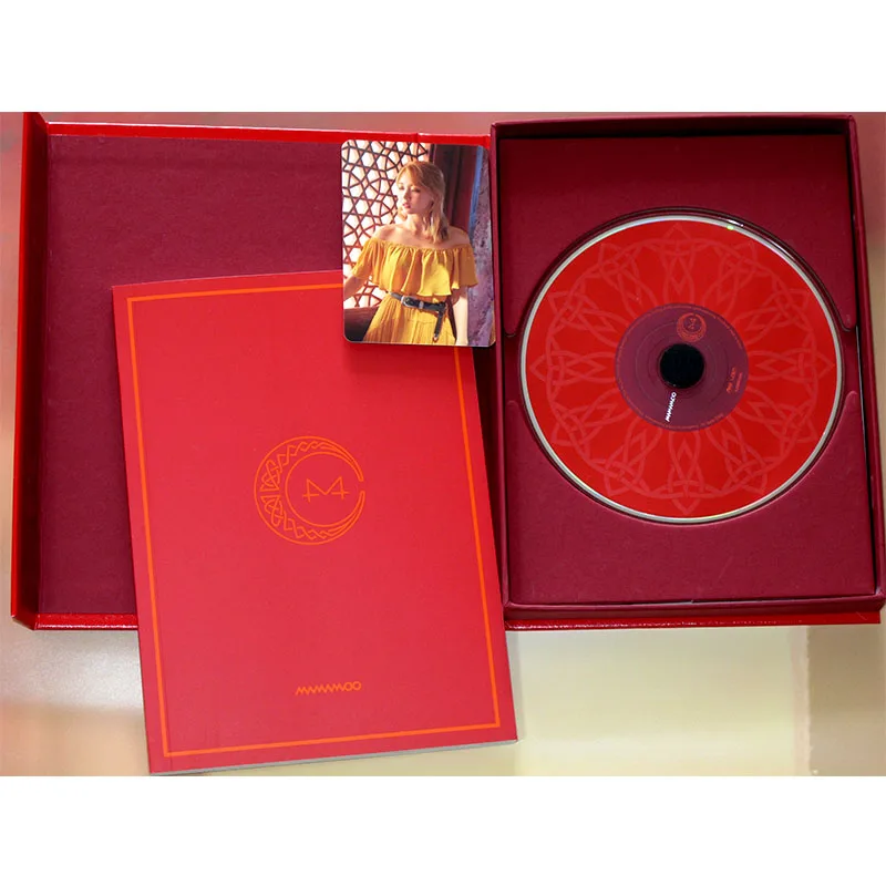 Ручная подписка MAMAMOO autographed mini7th альбом Red Moon CD+ Фотокнига+ подписанный плакат 082018