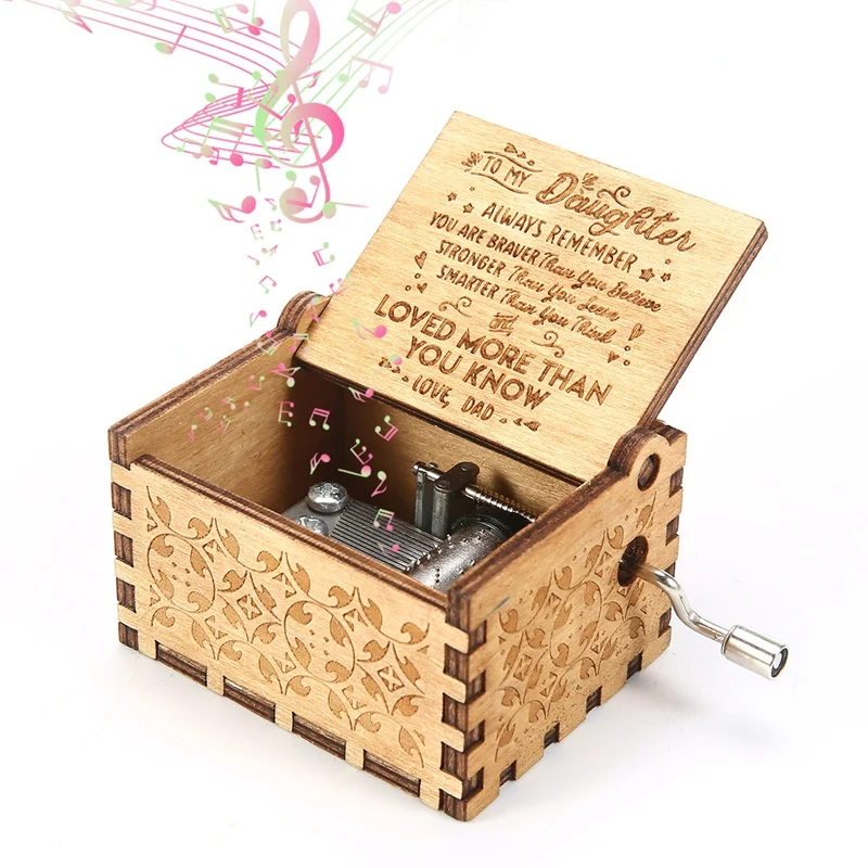 

Home Classic Wooden Craft Hand Music Box Music You Are My Sunshine For Dad Mom Gifts Creative Hand Wooden Music Box Dropshipping