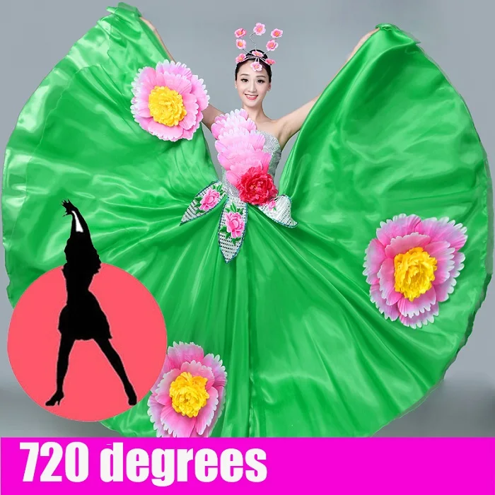 Flamenco Dress Woman Ballroom Dresses Spain Dancer Costume Women Spanish Costumes Gypsy Outfit Stage Performance Wear DN3591 - Цвет: 720 degrees