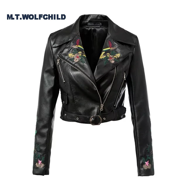 Горячая европейский стиль Для женщин PU куртка из искусственной кожи Дамы Slim Fit