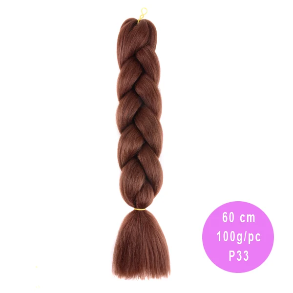 AliRobam Ombre Jumbo Braids Hairstyles Hair For Russian Women Big Box Braids Colors Synthetic Braiding Hair 24'' 100g - Цвет: M1b/бургунди