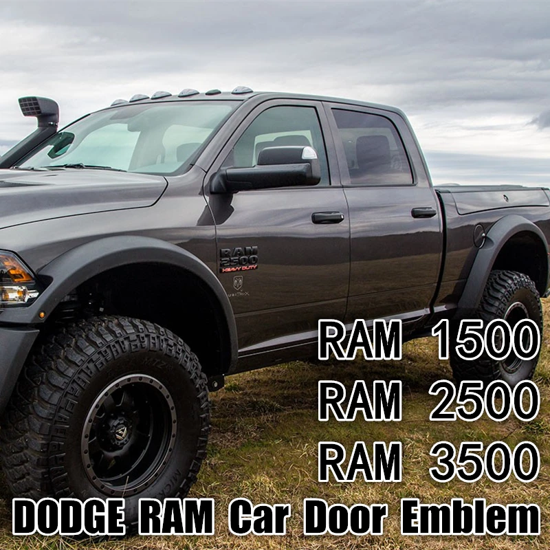 

Black RAM 1500 2500 3500 Car Door Emblem Front Fender Badge Sticker for Ram Truck 2007-2018 Car Accessories