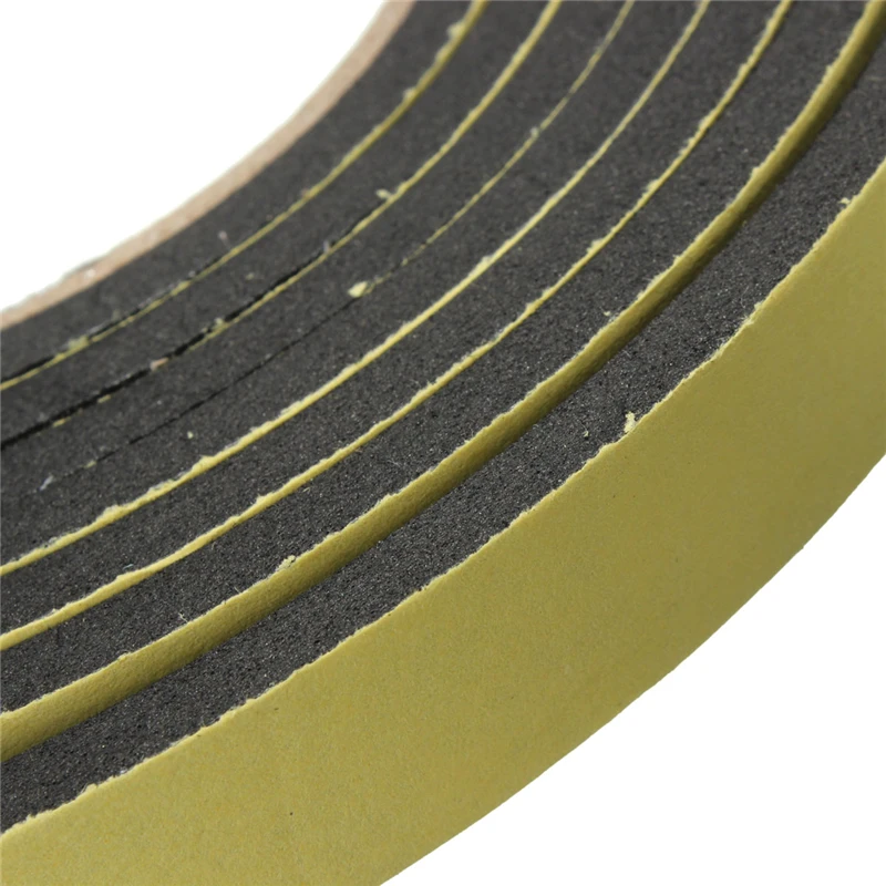 MTSPACE 2 Meters Window Door Foam Adhesive Draught Excluder Strip Sealing Tape Adhesive Tape Rubber Weather Strip E/D/I-type