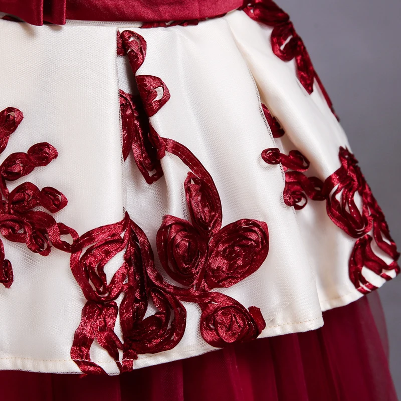 Kids Princess Girls Dresses Lace Tulle 3-14 Years Flower Pageant Dresses For Girls Wedding Birthday Dresses Kids Prom Dresses baby girl doll skirt
