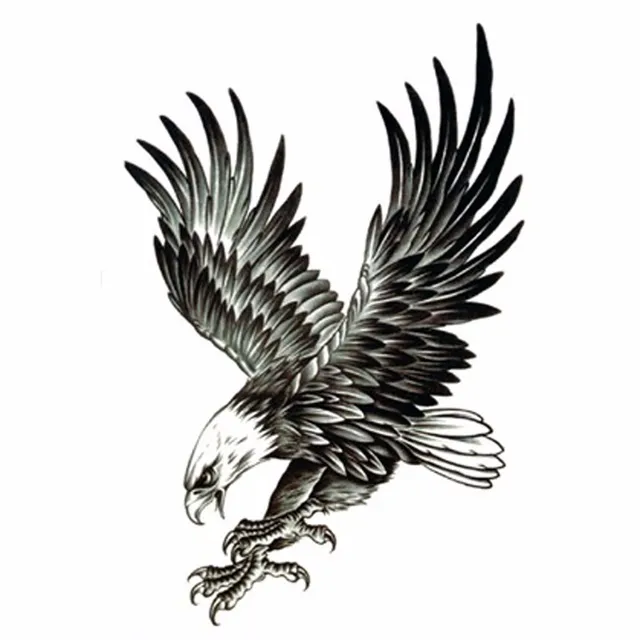 2Pcs Cool Eagle Tattoo for Men Waterproof Temporary Tattoos Water