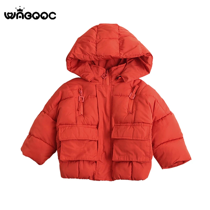 

WABOOC New Children Kid Pocket Warm Cotton Padded Jacket Boy Girl Down Cotton Coat Winter Suit Clothes