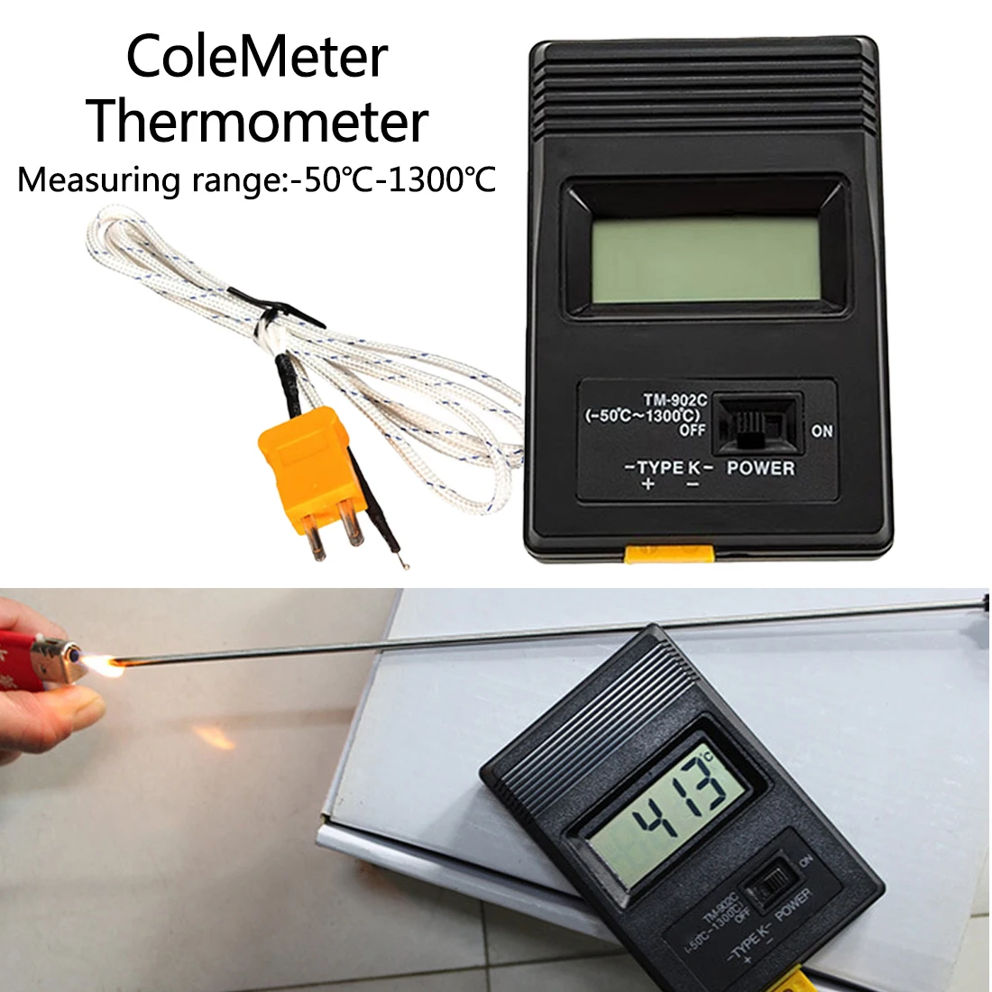 Измеритель температуры цифровой ЖК-дисплей TM-902C(-50C до 1300C) K Тип термометр датчик+ термопара детектор датчик