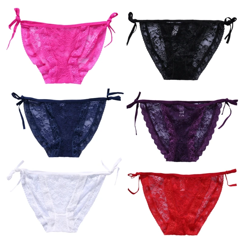 

Women's Sexy Tie Side Bowknot Lace Thongs Panties Adjustable G-string Underwear