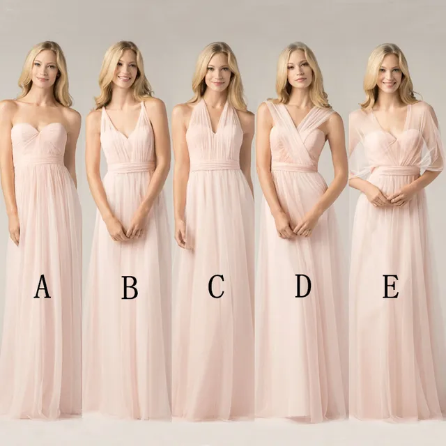 Long Yarn Blush Pink Bridesmaid Dresses 2018 A Line Vestido De Festa Long Yarn Blush Pink Bridesmaid Dresses 2018 A Line Vestido De Festa Casamen Formal