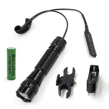 

WF-501B IR 940nm 5w 4-Core (Fill Light for Night Vesion Device) LED Flashlight Torch with gun mount remote switch 18650 charger