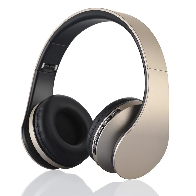 Новое поступление красочные стерео аудио Mp3 шлем Bluetooth гарнитура складные беспроводные наушники розовое золото наушники с mi c Xiao mi - Цвет: LH-811 gold