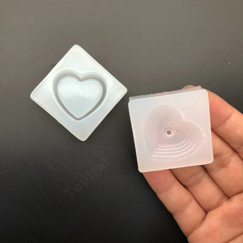 

New Silicone Mold Mirror Storage Box Bottle DIY Jewelry Making Organizer Case Bottle Tools UV Epoxy Resin Handmade Crafts Heart